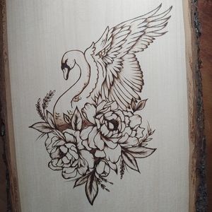 Elegant Swan Pyrography